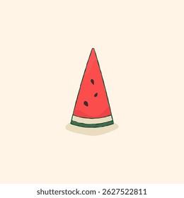 watermelon slices illustration, summer fruit illustration 