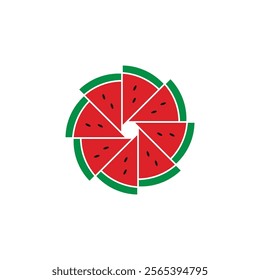 Watermelon Slices Logo Icon Illustration Template 