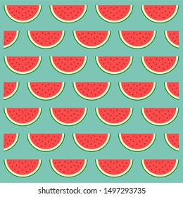 Watermelon slices in on a light blue background