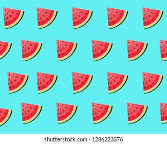 Watermelon slices pattern background vector