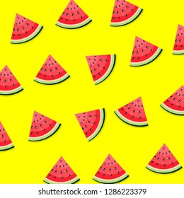 Watermelon slices pattern background vector
