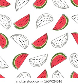 Watermelon slices pattern design. Pattern with summer fruits. Watermelon background. Seamless pattern design