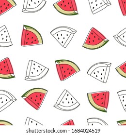 Watermelon slices pattern design. Pattern with summer fruits. Watermelon background. Seamless pattern design