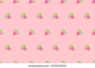 Watermelon slices Seamless Pattern. Watermelon packaging design templates. Fresh organic fruit illustration. Watermelon pattern for fabric, covers, print, wallpaper, fruits background, phone cases