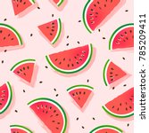 
Watermelon slices vector pattern.