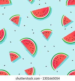 Watermelon slices vector pattern.