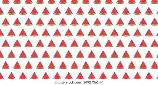 Watermelon slices vector pattern background.