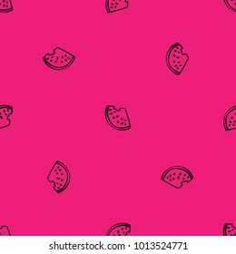 Watermelon slices vector pattern. Cool modern fresh artistic design. Berry food cloth decoration. Fashion trendy hot dynamic print