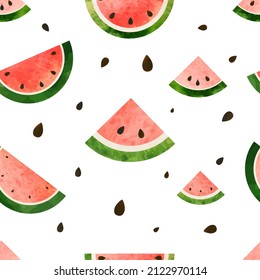 watermelon slices vector seamless pattern