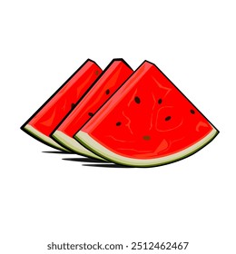 Watermelon slices. vector sliced ​​watermelon on a white background.