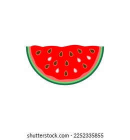 Watermelon slice,vector illustration on white background