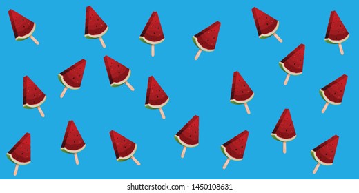 Watermelon Slide Piece Pattern Background Vector