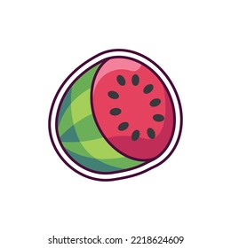 Watermelon slot color line icon. Gambling casino. Pictogram for web page, mobile app, promo.