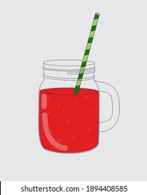 Icono de la sandía Smoothie Jar. Ilustración vectorial. EPS10