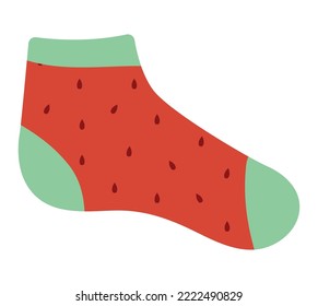 watermelon sock design over white