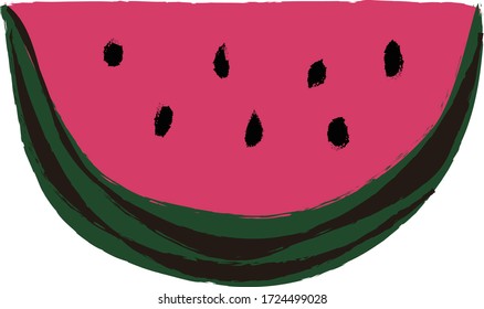 Watermelon with a soft taste written by hand.