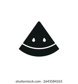 Watermelon in solid silhouette with bold seed marks delivers a strong and juicy fruit icon.