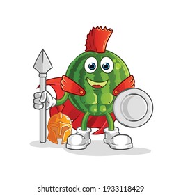 watermelon spartan character. cartoon mascot vector