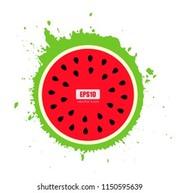 Watermelon splashing burst vector icon illustration isolated on white background