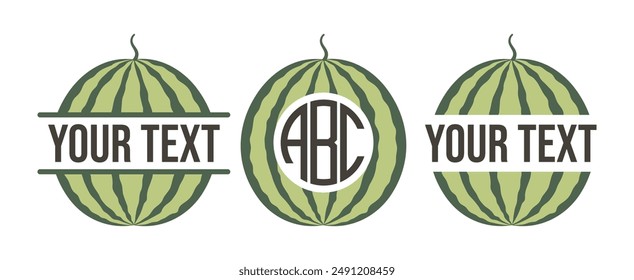 Watermelon Split Frame Circle Monogram Template Round Frame