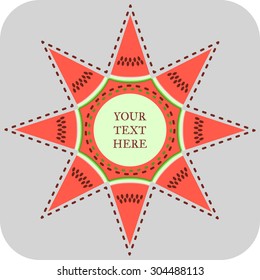 Watermelon star. Vector template for sticker or banner with copy space