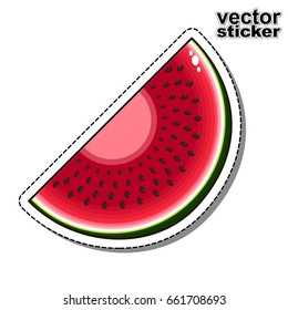 Watermelon sticker isolated on a white background, vector illustration.