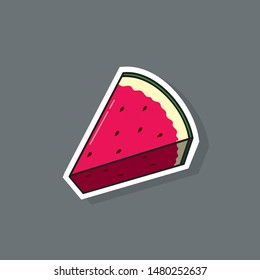 Watermelon sticker. Vector illustration. Design element.
