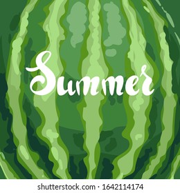 Watermelon striped texture background. Summer fruit in decorative style.