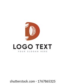 Estilo de la sandía tipo de letra D plantilla de logotipo, logotipo del vector para identidad empresarial y de empresa 