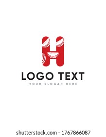 Estilo de la sandía tipo de letra modelo de logotipo H, logotipo del vector para identidad empresarial y de empresa 