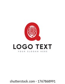 Watermelon style letter type Q logo template, Vector logo for business and company identity 