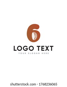 Watermelon style number type 6 logo template, vector logo for business and company identity 