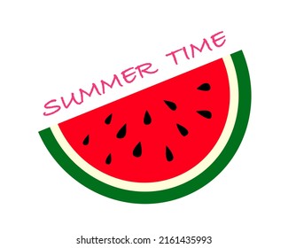 Ilustración vectorial de arte de verano de la sandía. Pegatina, banner, sitio web. 