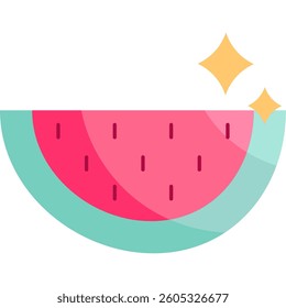 Watermelon Summer - Holiday icon Flat Illustration