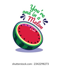 Watermelon summer with lettering quotes