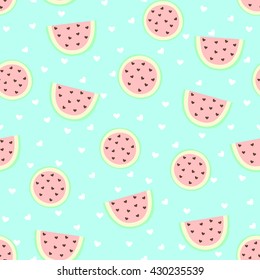watermelon summer pastels seamless pattern