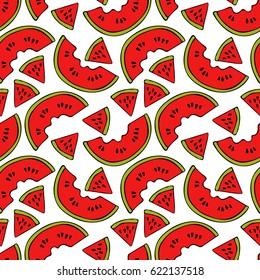Watermelon. Summer print. Seamless vector pattern (background).