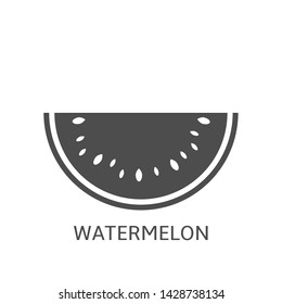 Watermelon. Summer watermelon slice with bite taken off Vector illustration
