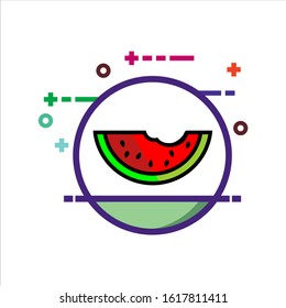 Watermelon summer vector icon illustration