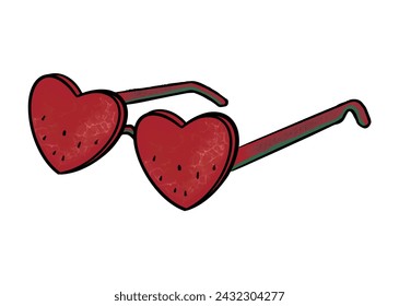 Watermelon with sunglasses vector. watermelon wearing sunglasses. One in a melon. Funny food concept. Watermelon sunglasses tropical illustration, typography, t-shirt graphics, vectors. 