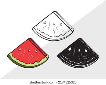 Ilustración de vectores impresos SVG de sandía