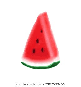 Watermelon sweet fruit summer fruit watercolor hand drawn vector elements, isolate on white background