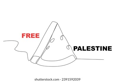 Símbolo de la sandía de Palestina. Dibujo de una línea solidaria en Palestina