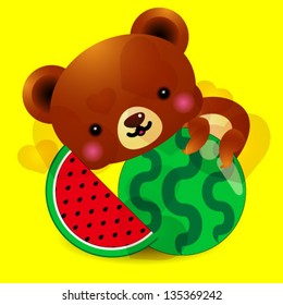 Watermelon teddy bear