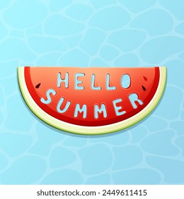 a watermelon that says hello summer on it.