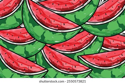 a watermelon themed background in vector format