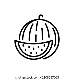 Watermelon thin line icon. Vegan food. Vector illustration.