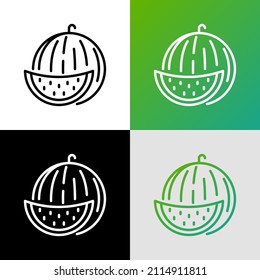 Watermelon thin line icon. Vegan food. Vector illustration.