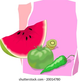 watermelon and tomato