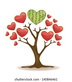 Watermelon tree. vector illustration.